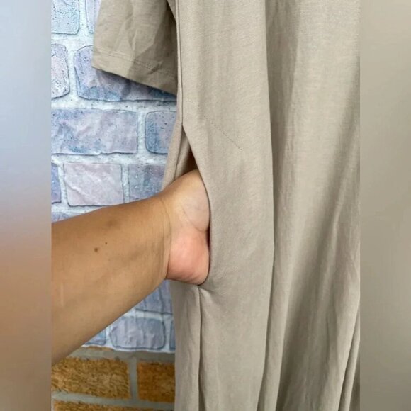 Alembika Knit V-Neck oversized Jumpsuit wide leg sz 4 / XL - Picture 5 of 11